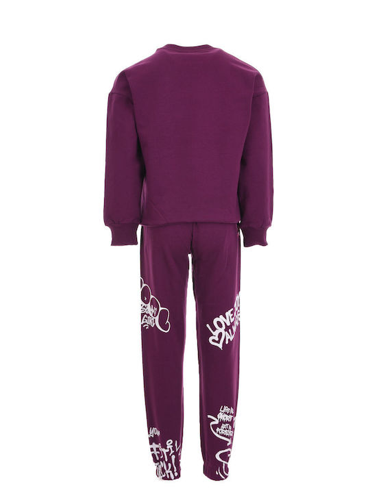 Joyce Kids Sweatpants Set Eggplant