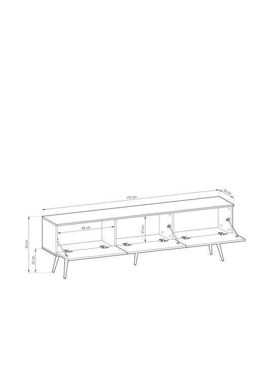 Έπιπλο Τηλεόρασης Μάρμαρο + χρυσό Μ175xΠ53xΥ32cm