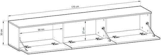 TV-Ständer Beige M175xP32xH30cm