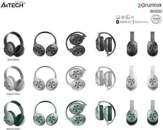 A4Tech BH300 Безжични / Жични Over Ear Слушалки с 35 часа Работа Зелени