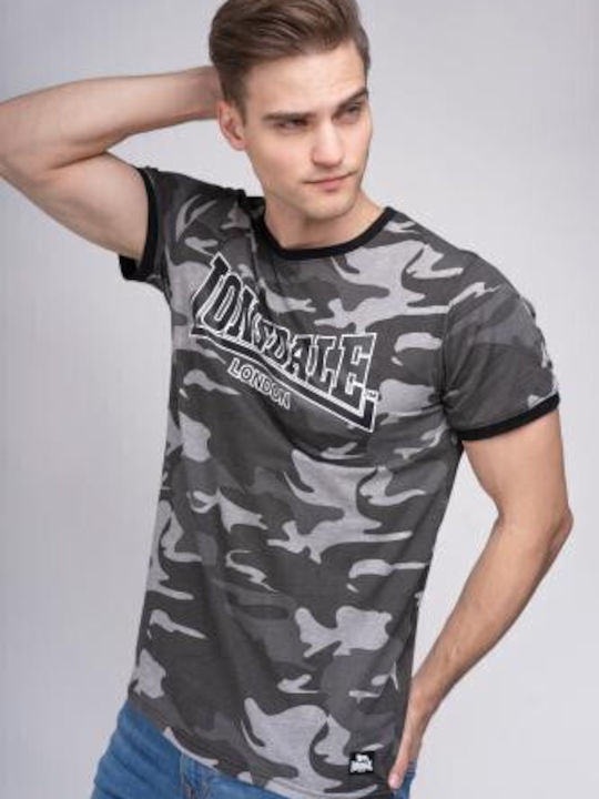 Lonsdale Men's Short Sleeve T-shirt Camo Grey