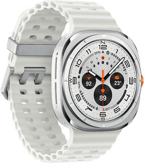 Samsung Galaxy Watch Ultra Titanium 47mm Αδιάβροχο με eSIM και Παλμογράφο (Titanium White)