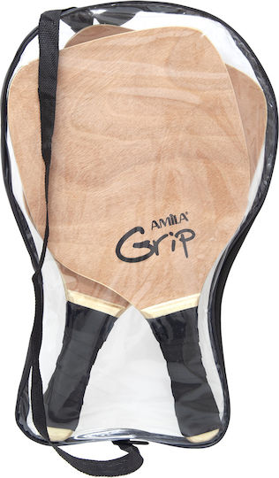 Escape Grip Комплект Плажни Ракети Бежови 400гр с Права Черна Дръжка