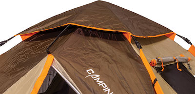 Keumer Automatic Camping Tent Brown with Double Cloth 4 Seasons for 3 People 210x210x125cm