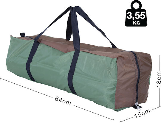 Escape Trail IV Summer Camping Tent Igloo Khaki with Double Cloth for 4 People 210x240x175cm