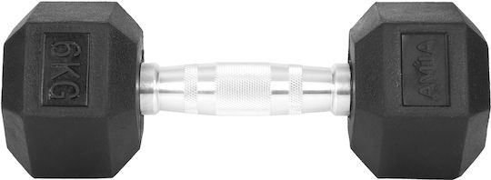 AMILA Hexagon Rubber Dumbbell 1 x 6kg