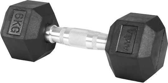 AMILA Hexagon Rubber Dumbbell 1 x 6kg