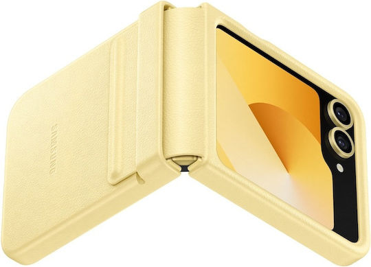 Samsung Back Cover Leather / Synthetic Leather Yellow (Samsung Galaxy Flip6)
