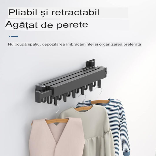 Single Wall-Mounted Bathroom Rail ​114x114cm Black