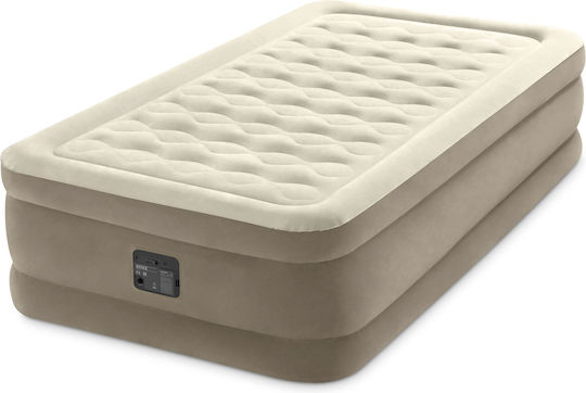 Intex Air Mattress Single with Integrated Pump Elevated Ultra Plush 191x99x46cm