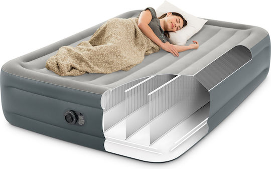 Intex Aufblasbare Camping-Luftmatratze Doppel mit Integrierter Elektrischer Pumpe Essential 203x152x46cm
