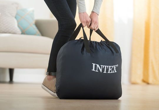 Intex Double Air Mattress with Integrated Electric Pump Elevated Ultra Plush 203x152x46cm