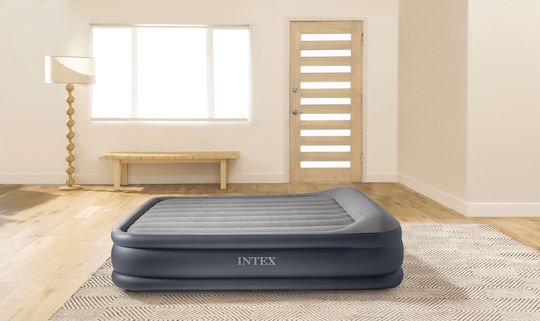 Intex Inflatable Sleeping Mattress Single with Built-in Electric Pump Deluxe Pillow Rest Raised 191x99x42εκ.