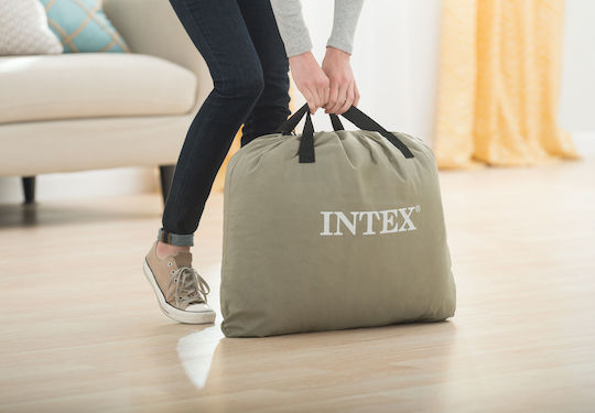 Intex Inflatable Sleeping Mattress Single with Built-in Electric Pump Pillow Rest Raised 191x99x42εκ.
