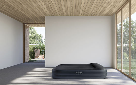 Intex Double Air Mattress with Integrated Electric Pump Pillow Rest Raised 203x152x42cm