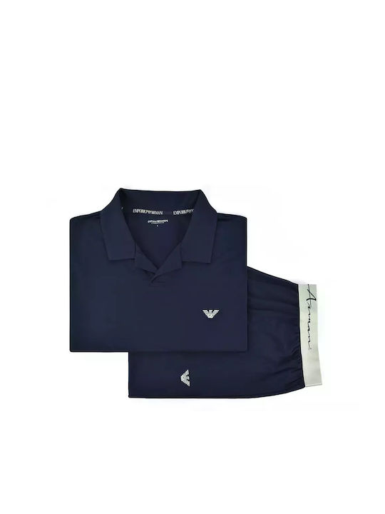 Emporio Armani Men's Summer Pajamas Set Blue