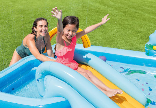Intex Jungle Adventure Play Center Children's Swimming Pool 57l Inflatable 257x216x71cm Light Blue