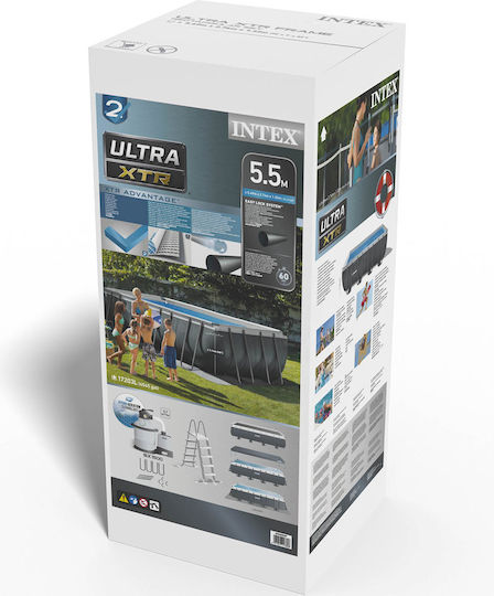 Intex Ultra XTR Swimming Pool PVC 17203lt with Metallic Frame 549x274x132cm Gray
