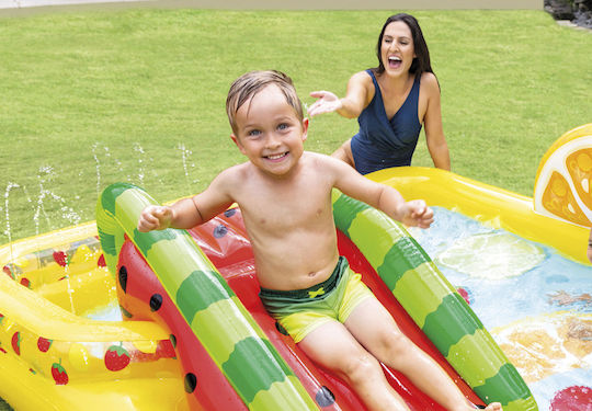 Intex Fun’n Fruity Spielcenter Kinder Schwimmbecken PVC 493lt Aufblasbar 244x191x91cm Gelbe
