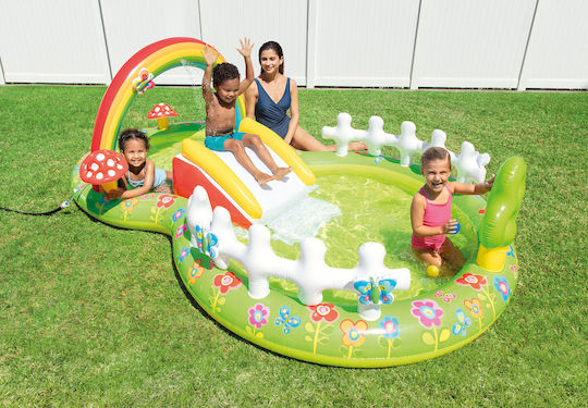 Intex My Garden Play Center Piscină Rotundă Pentru Copii PVC 450l Gonflabilă 290x180x104cm Verde