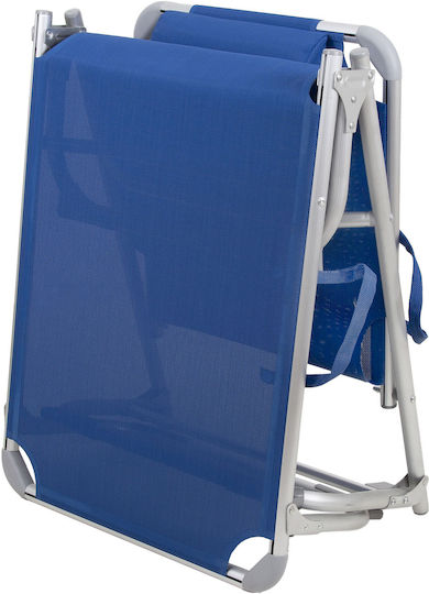 Escape Foldable Aluminum Beach Sunbed Blue with Pillow 188x59.6x30cm