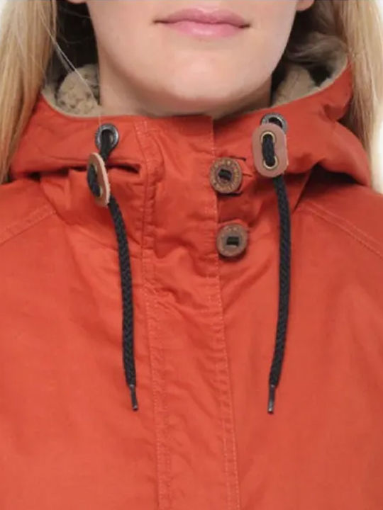 Iriedaily Kurz Damen Parka Jacke für Winter Rust