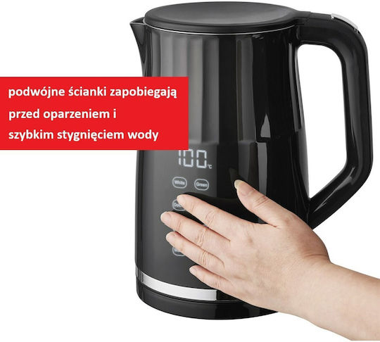 Maestro Βραστήρας 1.7lt 2200W Μαύρος