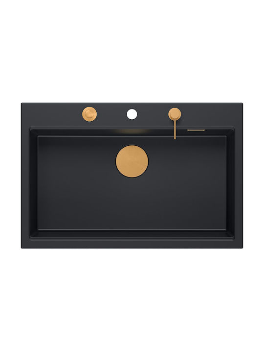GraniteQ Marc Ένθετος Νεροχύτης Inox Μ76xΠ50cm Γκρι