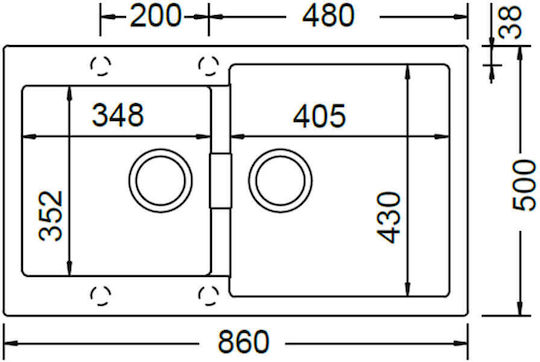 Schock 30290 Drop-In Μ86xΠ50см Бял Schock 30290 Drop-In Μ86xΠ50см Бял