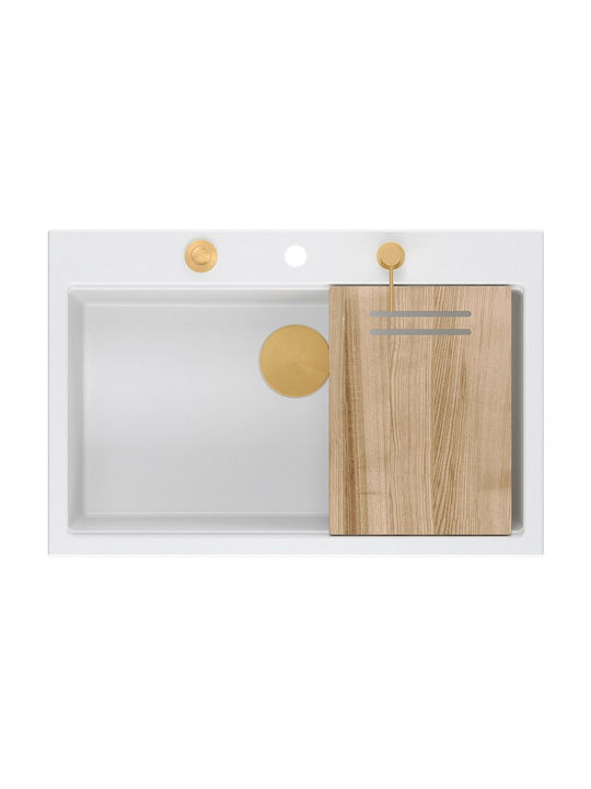 GraniteQ Ένθετος Νεροχύτης Inox Μ76xΠ50cm Γκρι