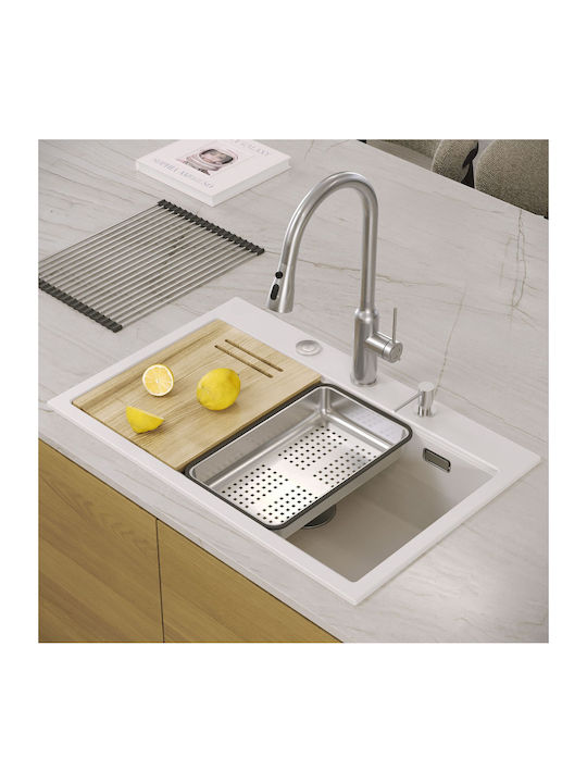 GraniteQ Ένθετος Νεροχύτης Inox Μ76xΠ50cm Γκρι