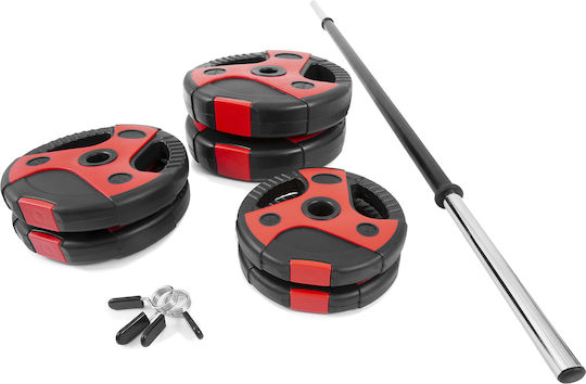 AMILA Body-Pump Bar Φ25mm Set with Strength Training Weight 20kg 140cm Length with Pegs