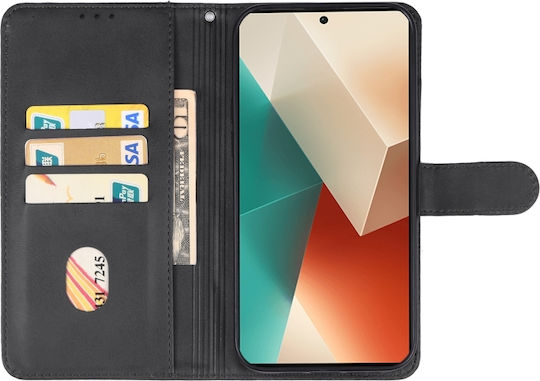 Wallet Δερμάτινο / Δερματίνης / Σιλικόνης Μαύρο (Redmi Note 13 4G)