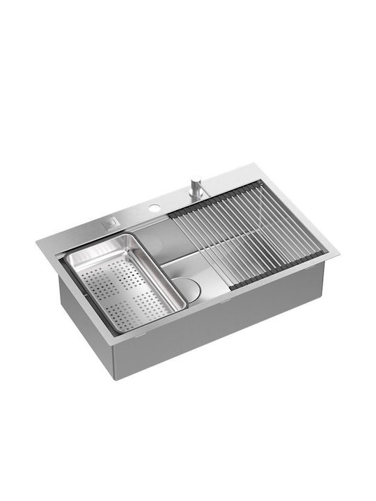 GraniteQ Drop-In Chiuvetă Inox L76xW50cm Gri