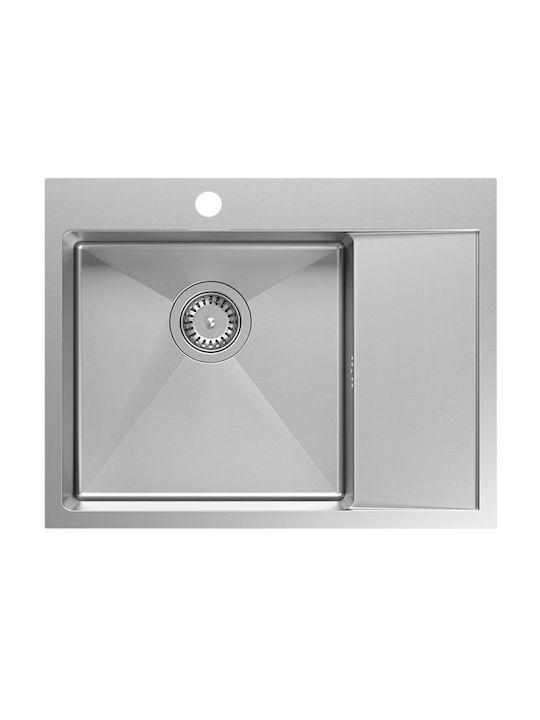 Quadron Ένθετος Νεροχύτης Γωνιακός Inox Brushed ΜxΠ Γκρι 5903242535918