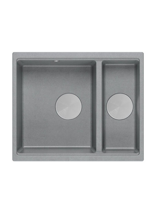 GraniteQ Drop-In Chiuvetă din Granit Sintetic L56xW46cm Gri