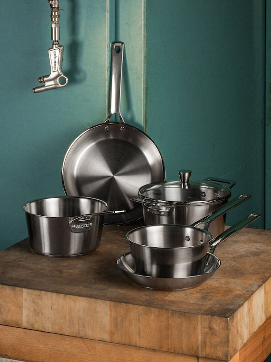 Cristel Stainless Steel Pan with Non-Stick Interior Coating 9cm