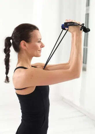 Yogistar Widerstandsbänder Gymtube Licht mit Griffen Blau 1.3m