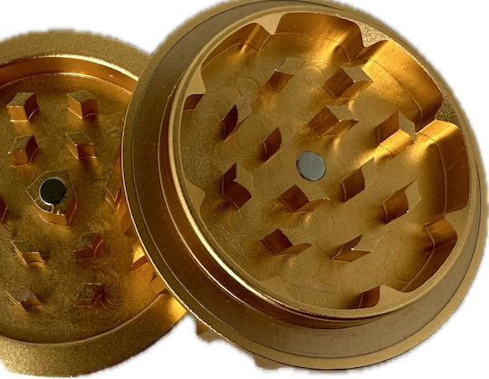 Τριφτησ-grinder Μεταλλικος 60χ28mm Μιας Θεσης Μαγνητικος Χρυσος