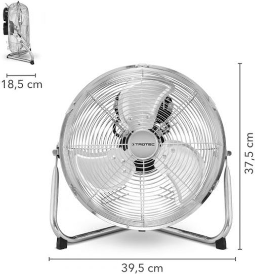Trotec Ανεμιστήρας Δαπέδου 37W Διαμέτρου 30cm Ασημί