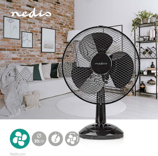 Nedis Tischventilator 35W Lüfterdurchmesser 30cm Schwarze