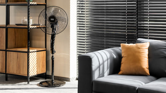 Teesa Ventilator Pe Piedestal 50W Diametru 43cm Cu Telecomandă Negru