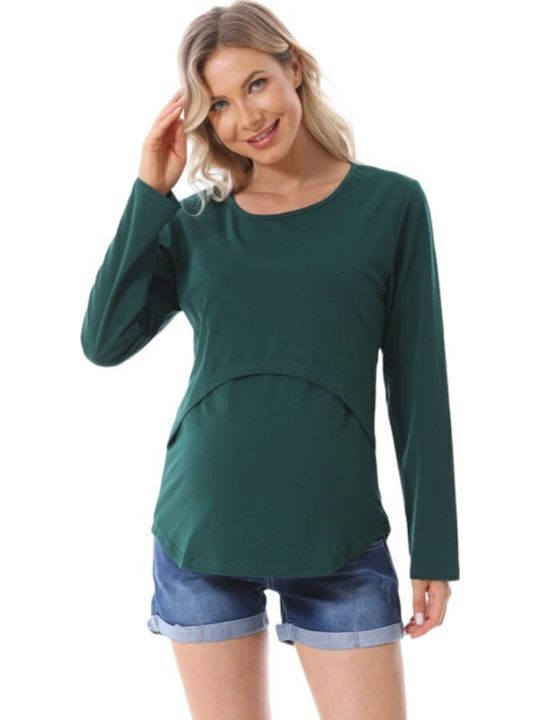 Queen Mother Top Maternity Tops Cypress Green
