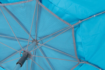 Escape Foldable Beach Umbrella Aluminum Diameter 2.2m with UV Protection and Air Vent Light Blue 12000