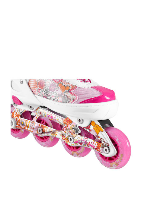 Amila Kids Adjustable Inline Rollers Pink