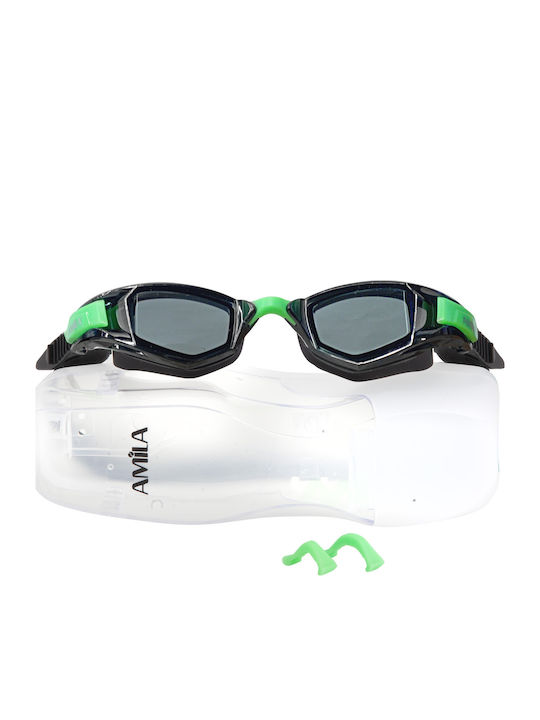 AMILA Swimming Goggles Adults with Anti-fog Lenses Black