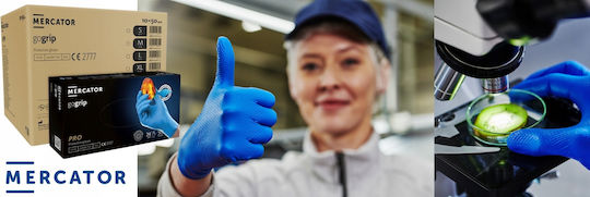AMiO Arbeitshandschuhe Einweg Blau Nitril 50Stück