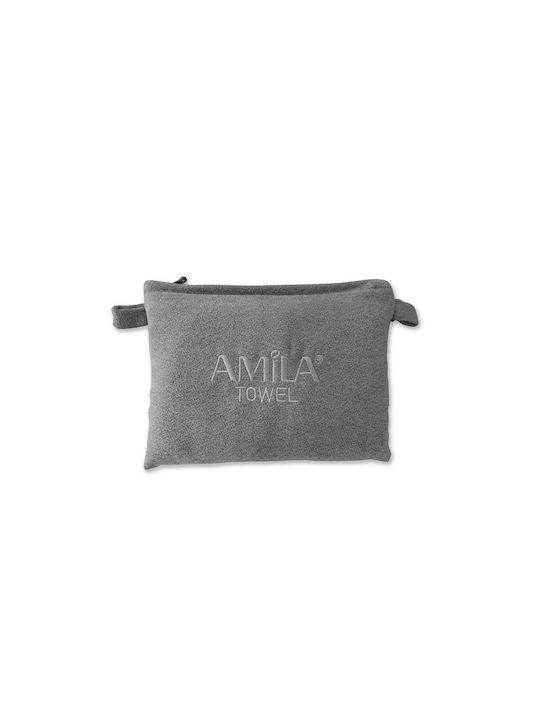 AMILA Reformer Towel Pro Yoga Gym Towel with Carrying Case Gray 58x70cm