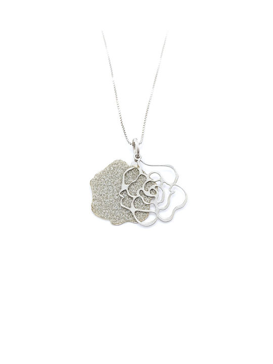 PS Silver Necklace Double with design Flower from Silver