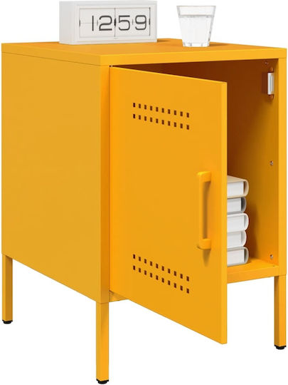 Metal Bedside Tables Yellow Set of 2 36x39x50.5cm